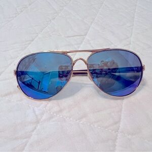 Oakley Tie-breaker Polished Gold/Tortoise Galaxy Blue Polarized Sunglasses